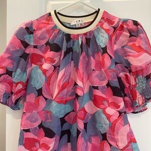 Watercolor THML size XS top. Flutter sleeve detail